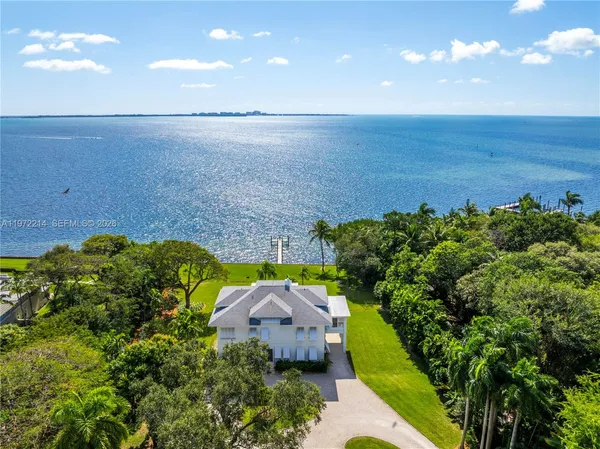 a view of a lake with a city