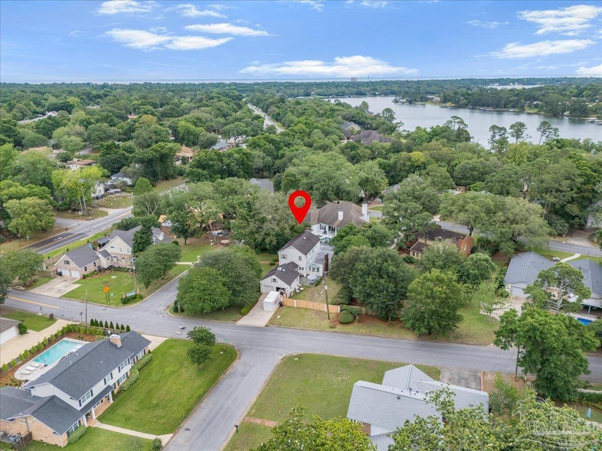 3361 Palermo Road Pensacola, FL 32503 - Photo 15 of 50 a aerial view of a house with a yard and lake view