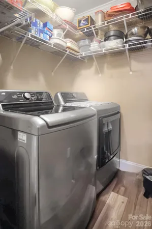 a close view of washer and dryer