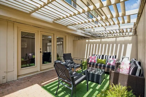 a outdoor living space with furniture