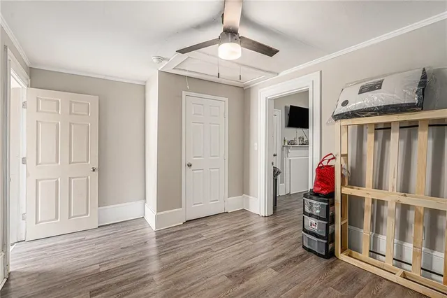 a view of livingroom with furniture and wooden floor