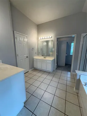 a bathroom with a sink a mirror and a shower