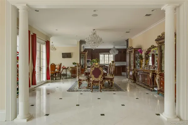 a living room with a couch and a table