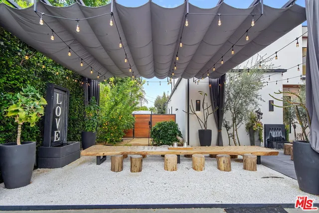 a view of outdoor space with seating area