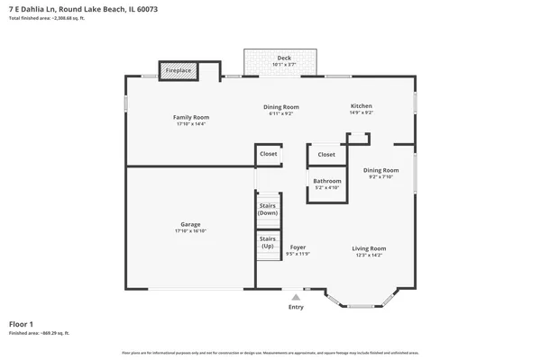 $375,000 | 7 East Dahlia Lane, Round Lake Beach, IL 60073