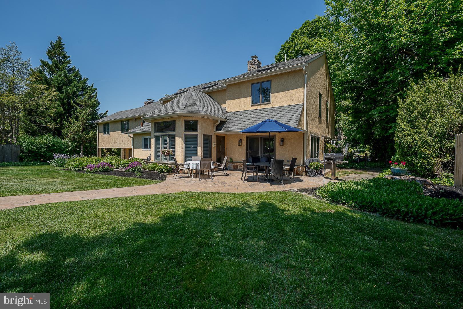 1436 Hillside Road Wynnewood, PA 19096 - Photo 36 of 42 Spacious Rear Grounds stamped concret patio