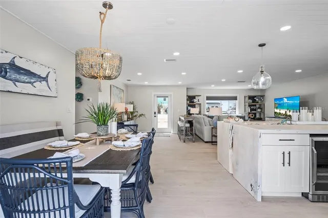 a view of a dining room and livingroom