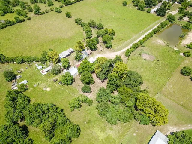 an aerial view of swimming pool