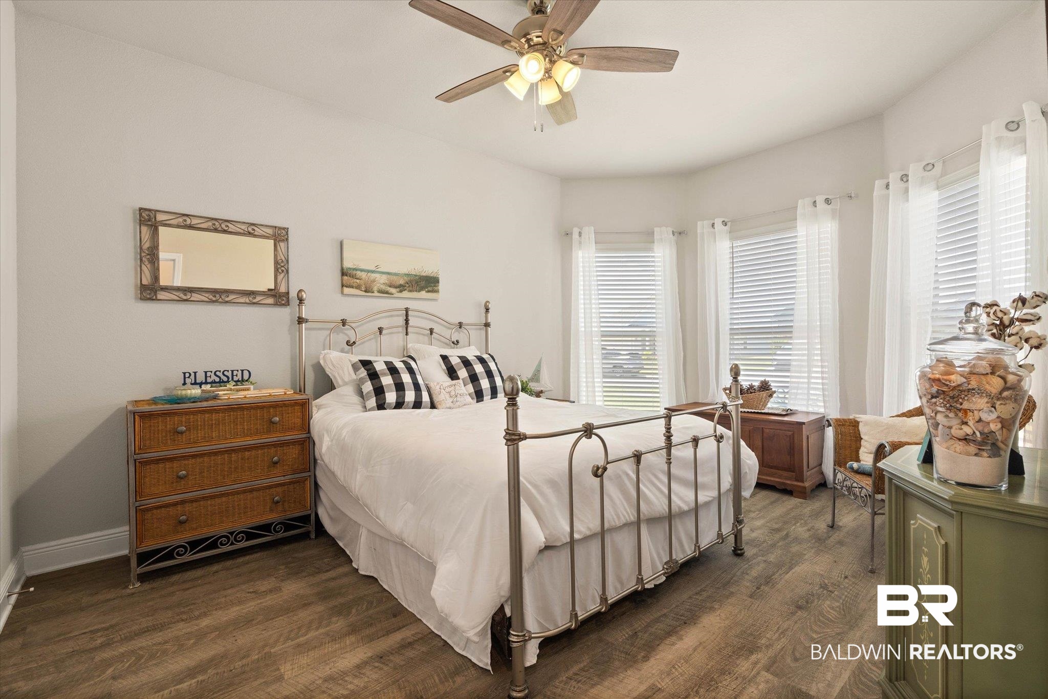 9037 Impala Drive Foley, AL 36535 - Photo 8 of 21 Bedroom featuring dark wood finished floors and a ceiling fan