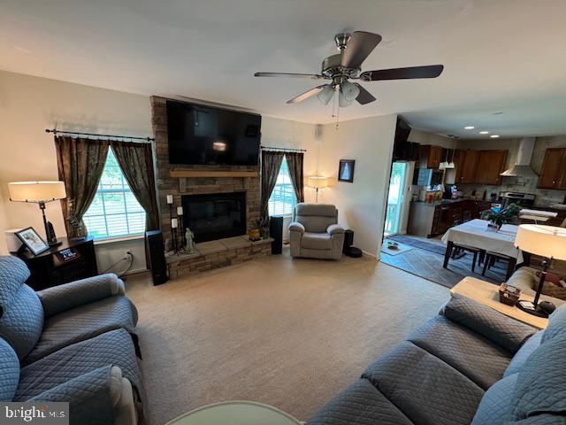 83 Zelkova Road Smyrna, DE 19977 - Photo 14 of 117 a living room with furniture a fireplace and a flat screen tv