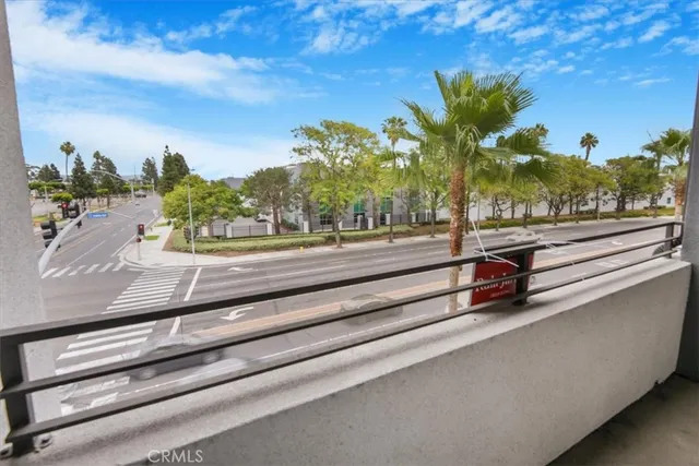 a view of a building from a window