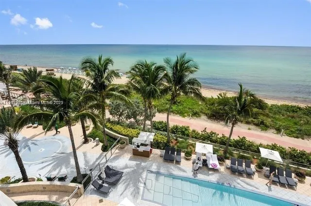 a street view with tall buildings