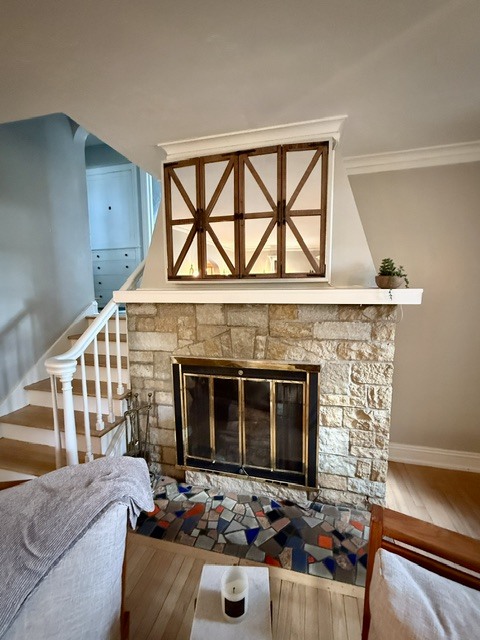 720 South New Street Champaign, IL 61820 - Photo 3 of 73 a living room with a couch and a fireplace
