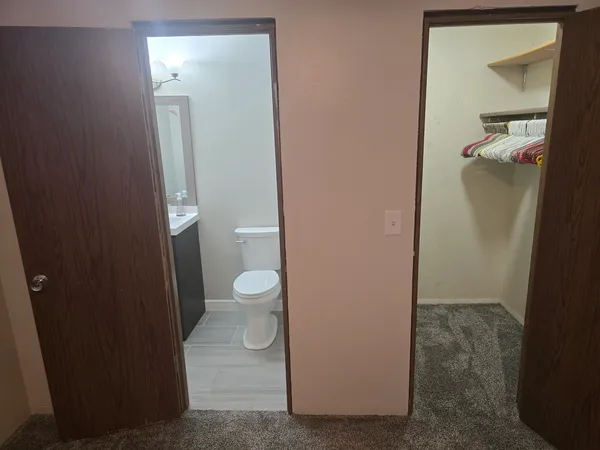 a bathroom with a toilet