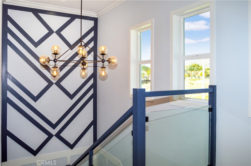 29329 Kemper Lane Highland, CA 92346 - Photo 29 of 75 Unit 1 - Staircase with Custom Woodwork, Glass Panels, Custom Lighting & Windows to Enjoy the View