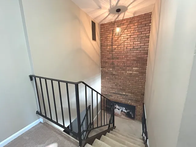 a view of balcony with stairs