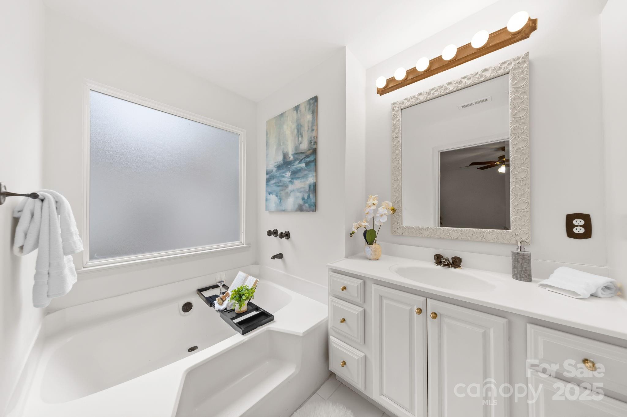 8806 Golf Ridge Drive Charlotte, NC 28277 - Photo 11 of 22 a bathroom with a tub sink and mirror