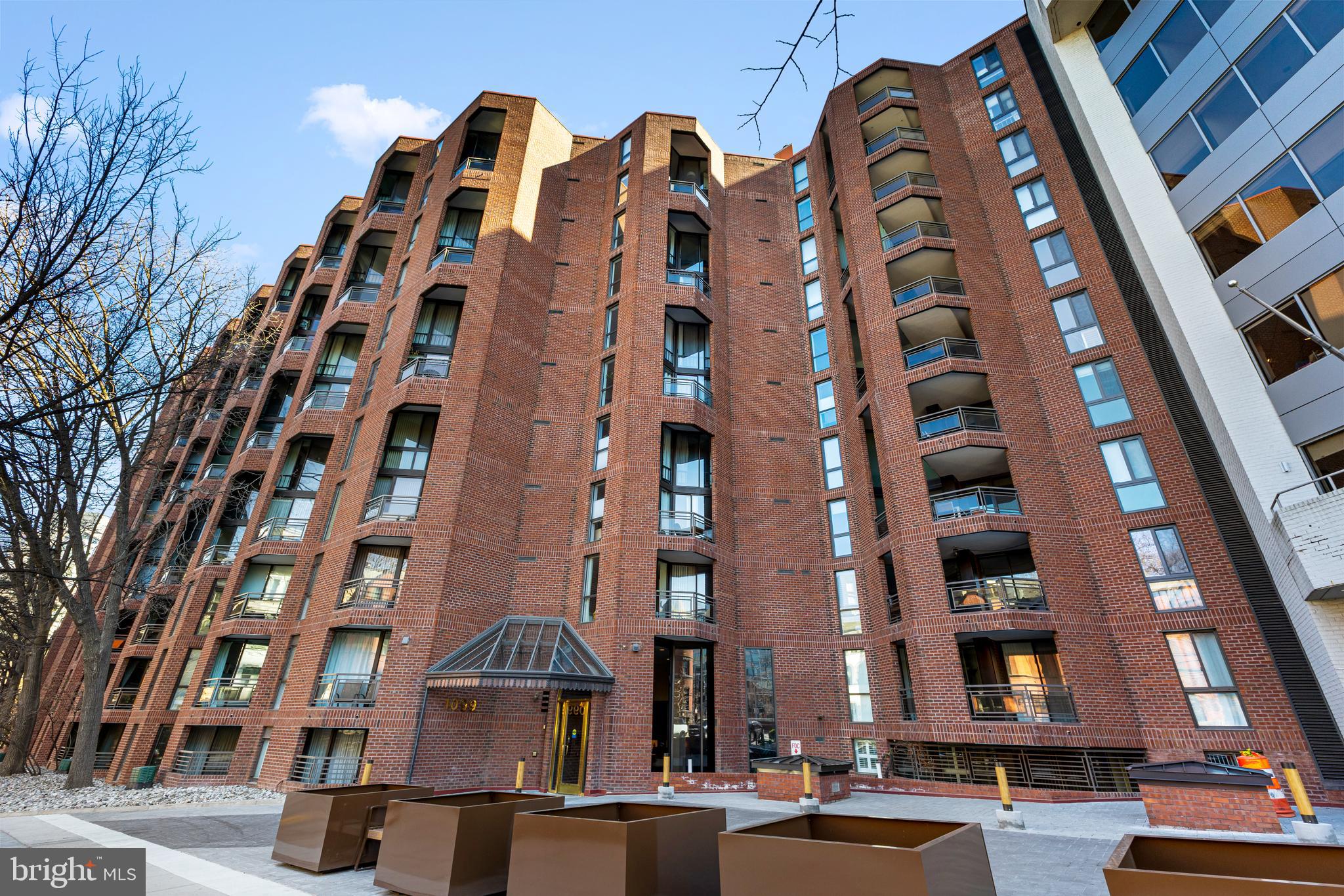 a front view of a building