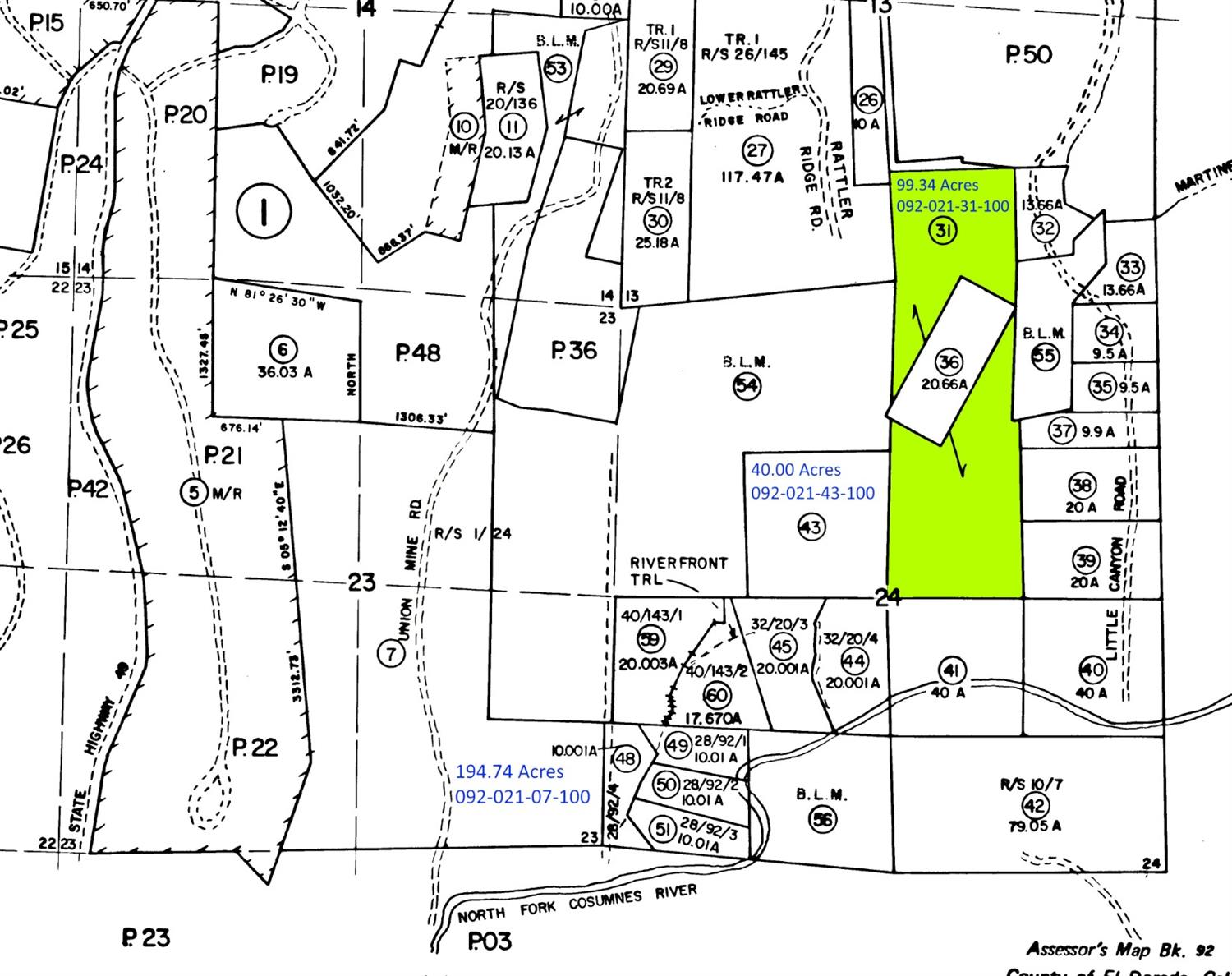 99-acres Riverfront Trail El Dorado, CA 95623 - Photo 2 of 2 a black and white photo of a