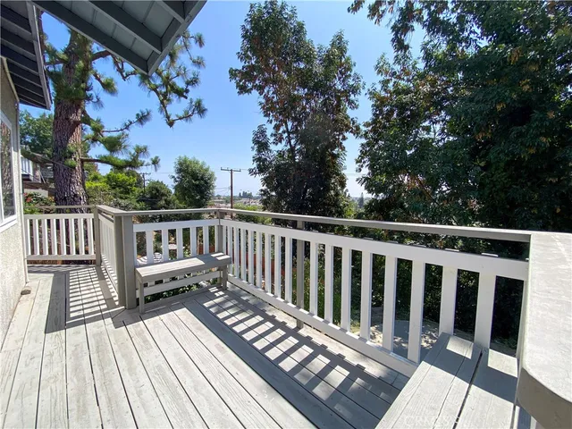 a view of wooden deck