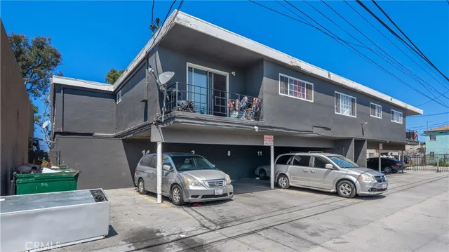 a car parked in front of a building