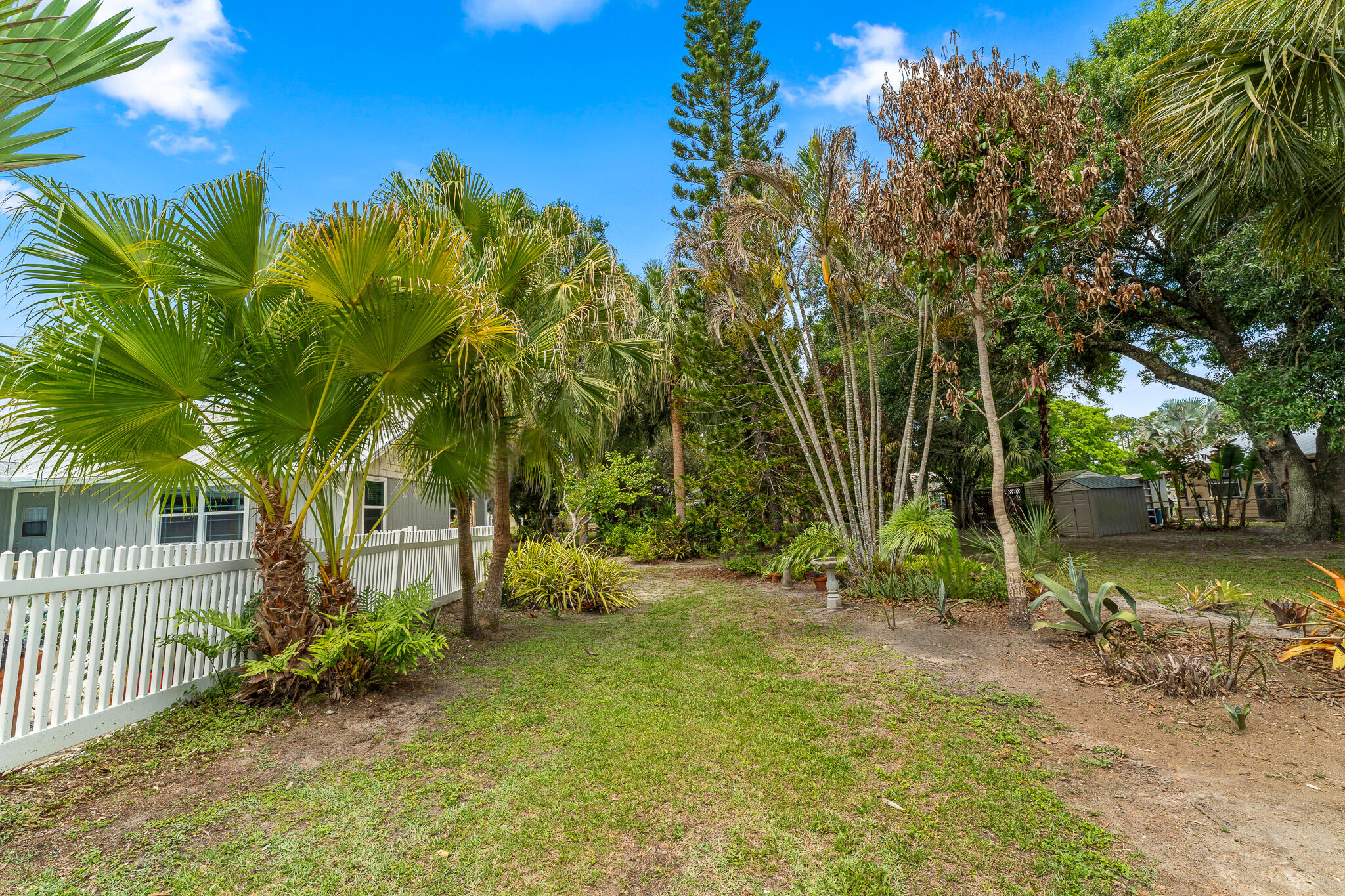 1653 Southwest 85th Terrace Stuart, FL 34997 - Photo 46 of 54 a backyard of a house with swimming pool and large trees