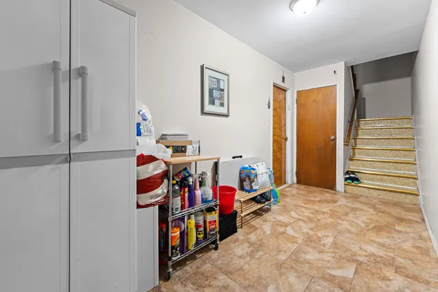 a view of a hallway with hallway and closet