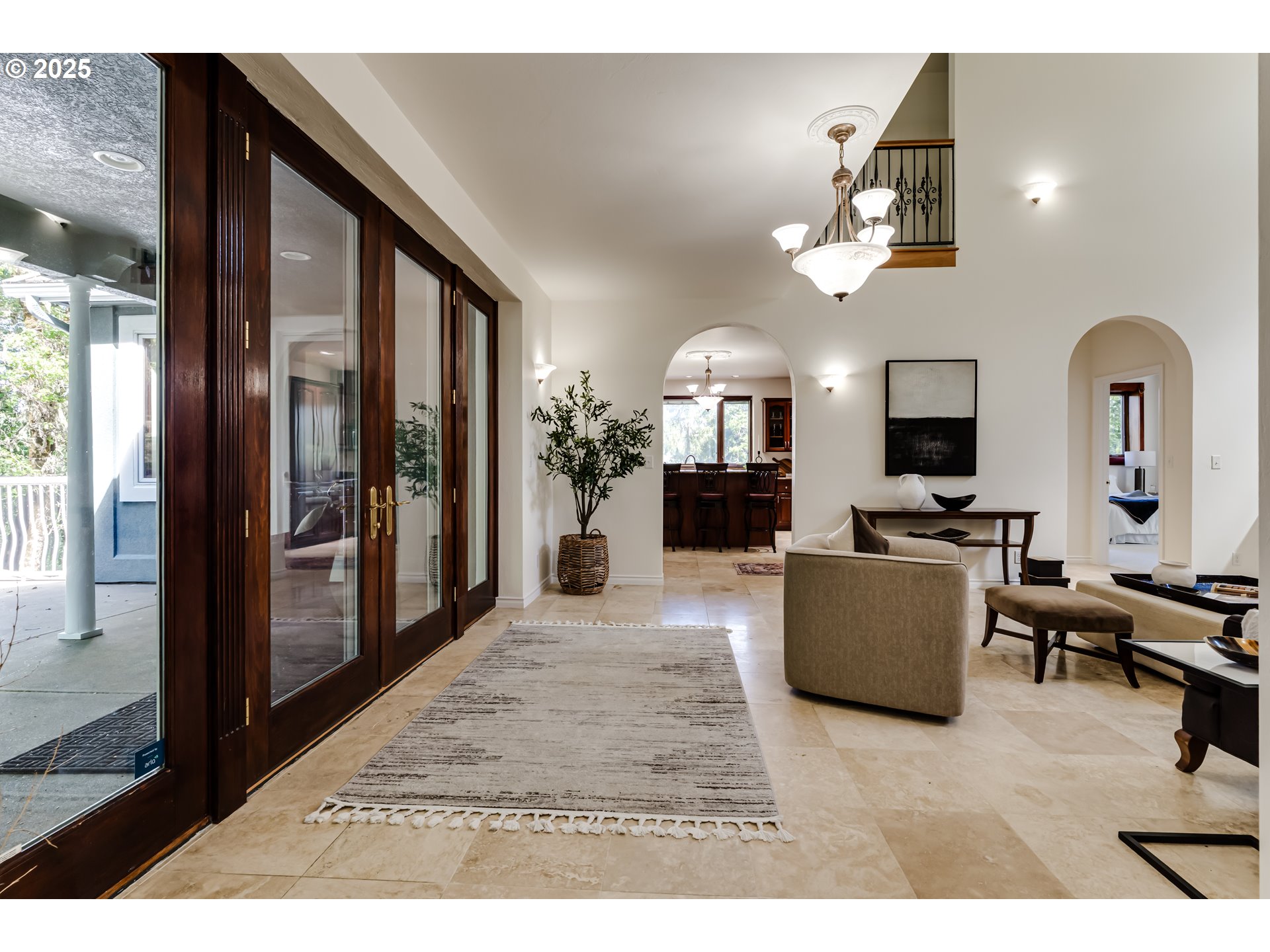 27161 Briggs Hill Road Eugene, OR 97405 - Photo 9 of 47 a view of living room and kitchen with fireplace
