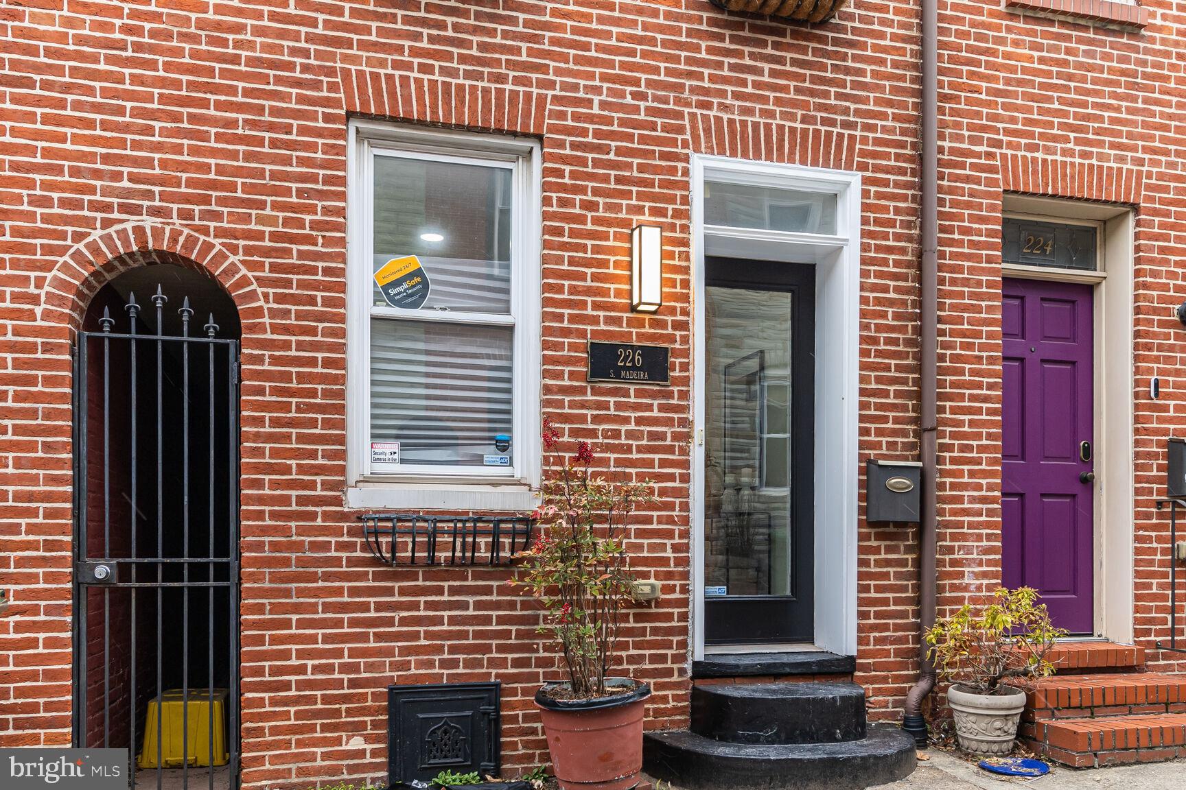 a front view of a house with a window