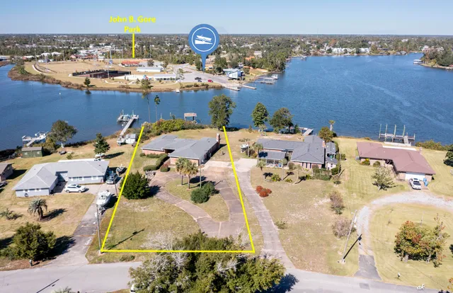 an aerial view of a houses with outdoor space