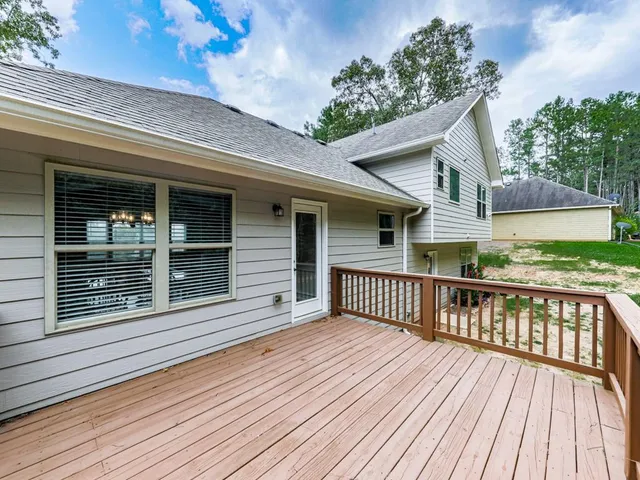 a view of a wooden deck