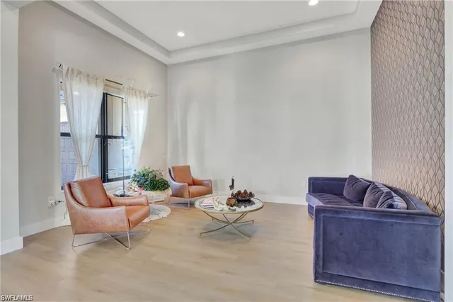 a living room with furniture