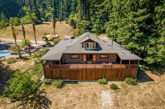an aerial view of a house