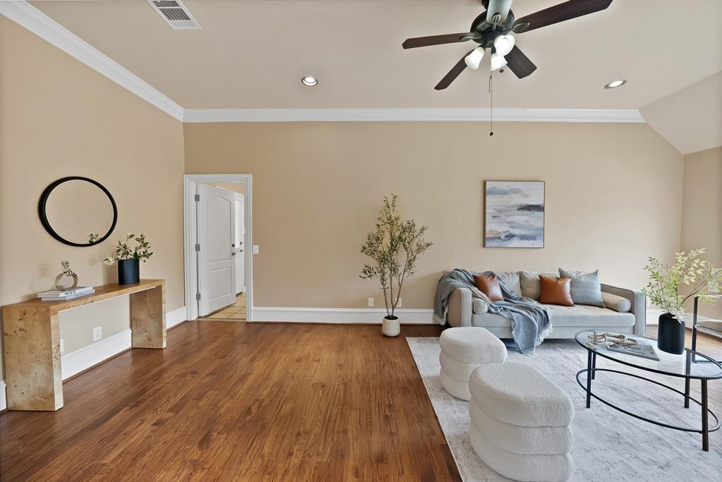 1110 McCampbell Road Mansfield, TX 76063 - Photo 15 of 39 a living room with furniture and a wooden floor