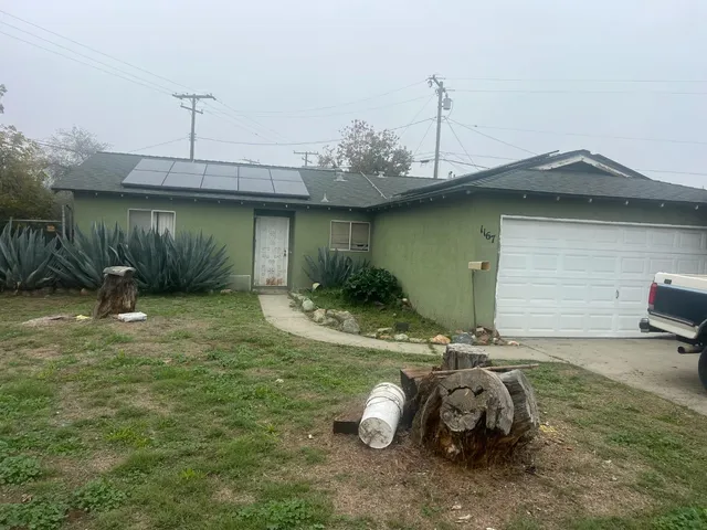 a front view of a house