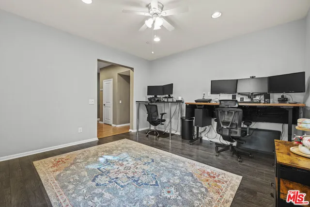 a room with furniture and a fireplace