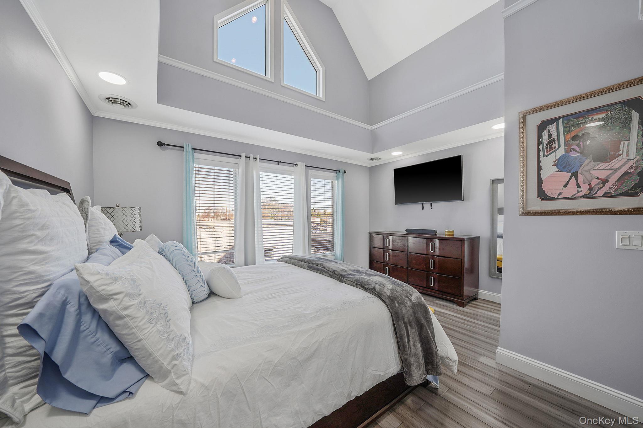 531 Ray Street, Unit 10 Freeport, NY 11520 - Photo 14 of 32 a bedroom with a bed and a flat screen tv