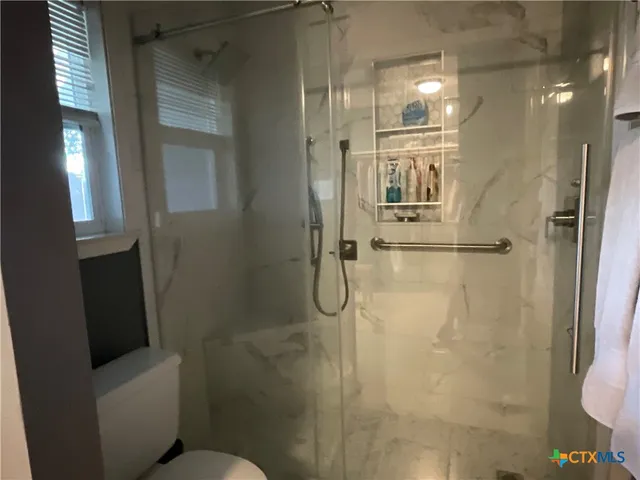 a bathroom with a shower