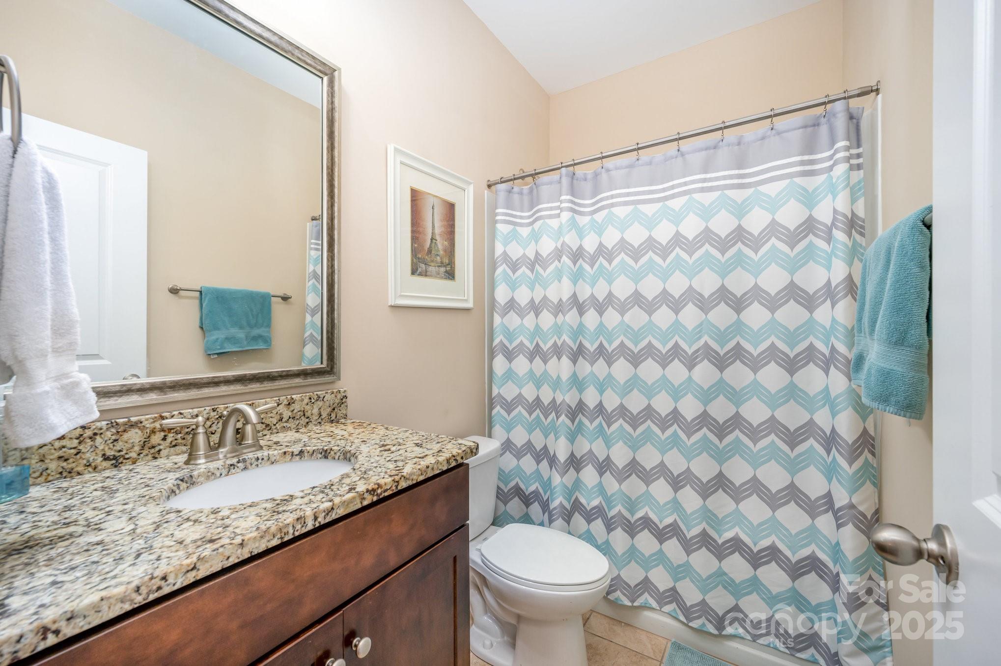 819 Coralbell Way Tega Cay, SC 29708 - Photo 13 of 33 a bathroom with a granite countertop sink and a mirror