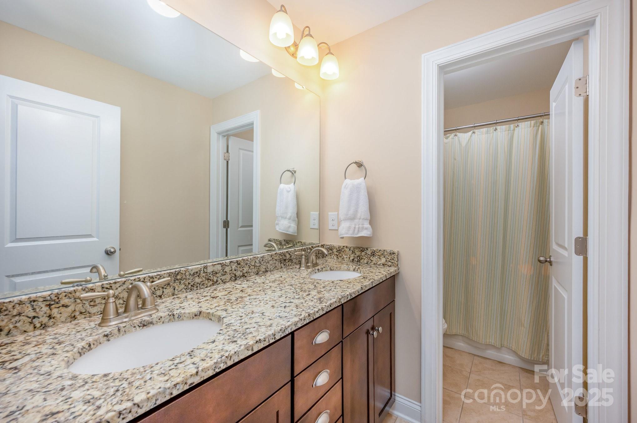 819 Coralbell Way Tega Cay, SC 29708 - Photo 21 of 33 a bathroom with a granite countertop sink and a mirror