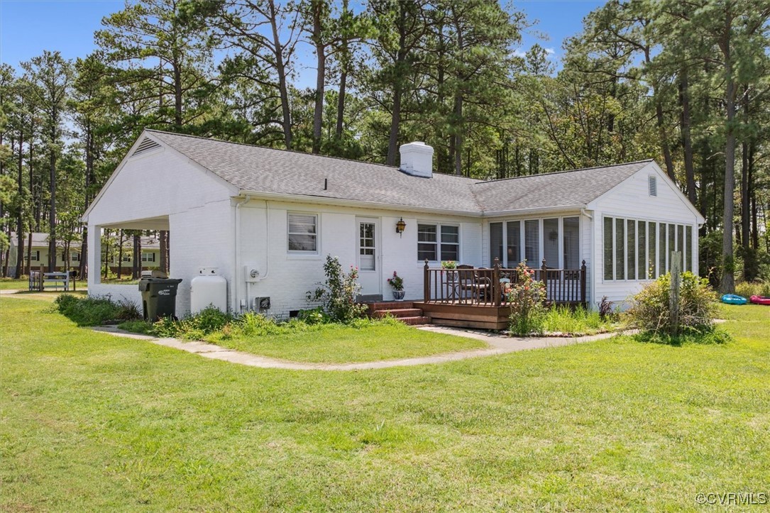 967 Lillys Neck Road Moon, VA 23119 - Photo 3 of 46 a view of a house with swimming pool and porch