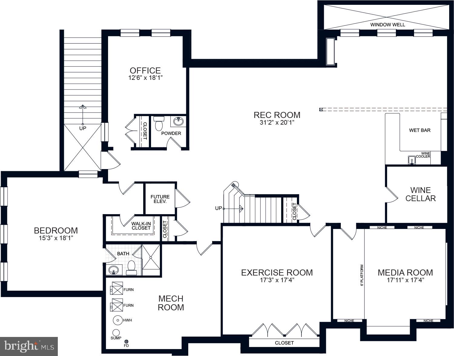 8412 Kingsgate Road Potomac, MD 20854 - Photo 20 of 20 Lower Level Floor Plan