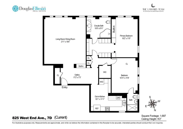 $1,850,000 | 825 West End Avenue, Unit 7D | Upper West Side