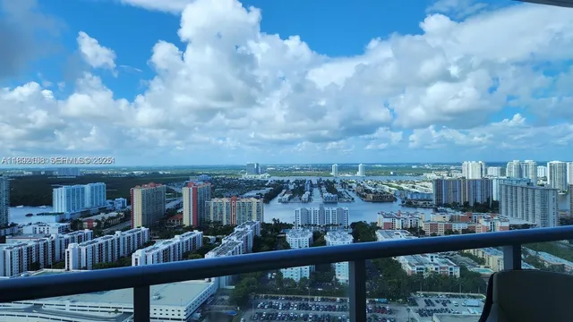 a view of a city from a balcony
