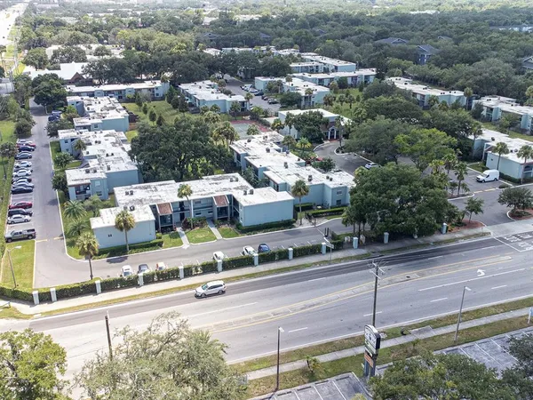 an aerial view of a city