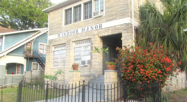 a front view of a building