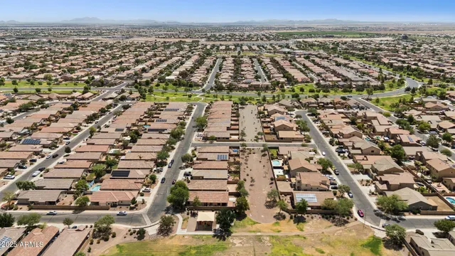 an aerial view of multiple house