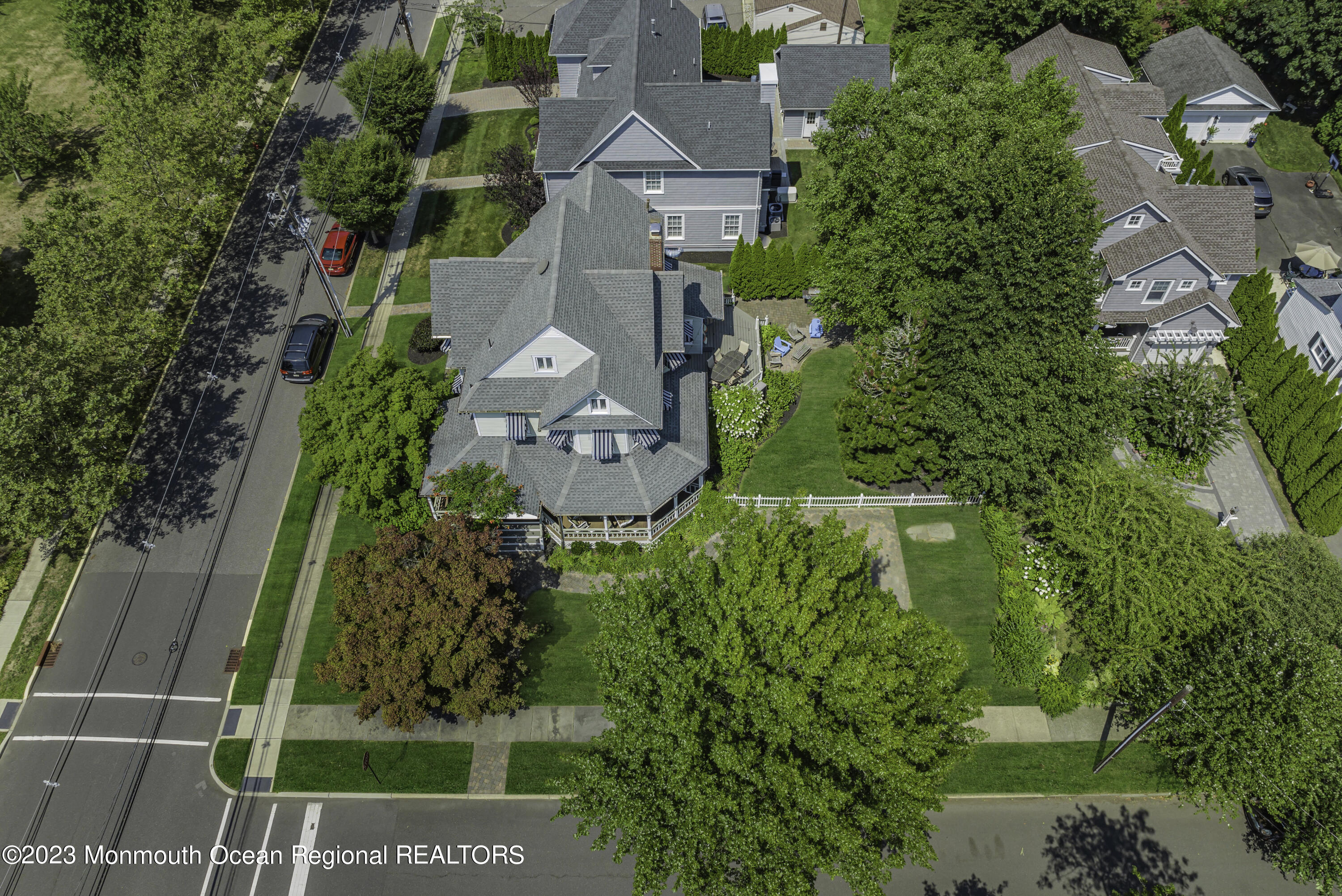 424 Mercer Avenue Spring Lake, NJ 07762 - Photo 36 of 36 an aerial view of residential house with outdoor space and trees all around