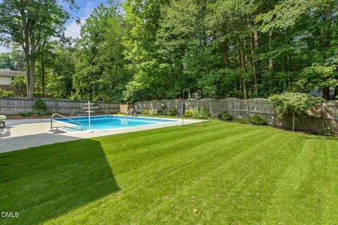 a view of a park with a large tree