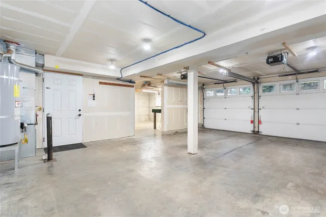 a view of a hallway with seating area